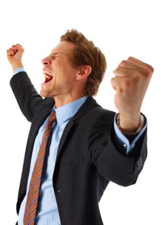 Businessman triumph