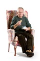 Senior with tea